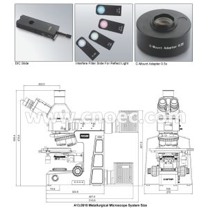 APO DIC Metallurgical Optical Microscope Halogen Lamp Illumination