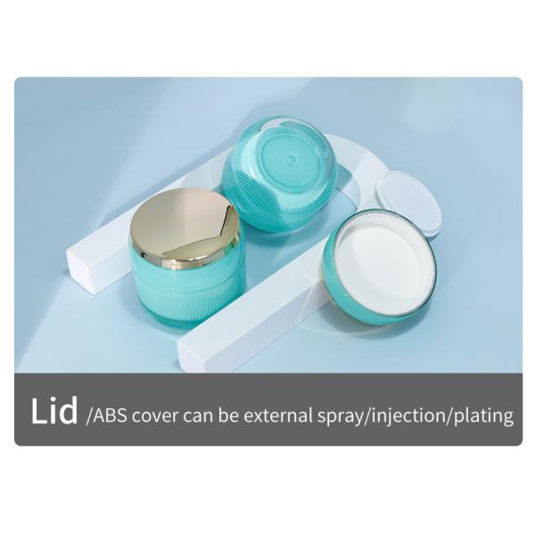Collar Material Acrylic Double Wall Lotion Jar Round Cap Container for Face Cream and Eye Cream