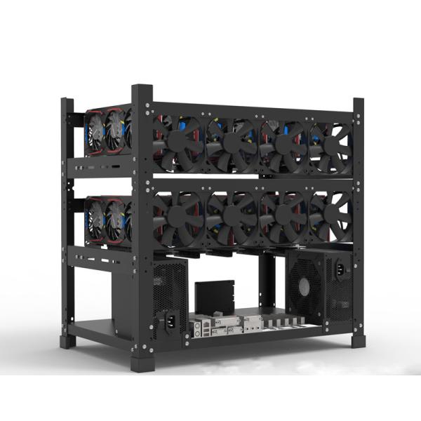 Quality Cryptocurrency Ethereum Miner open air 12GPU Mining Rig Machine with good cooling for sale