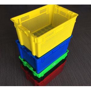Cheap stacked and nested plastic container box for meat and fish