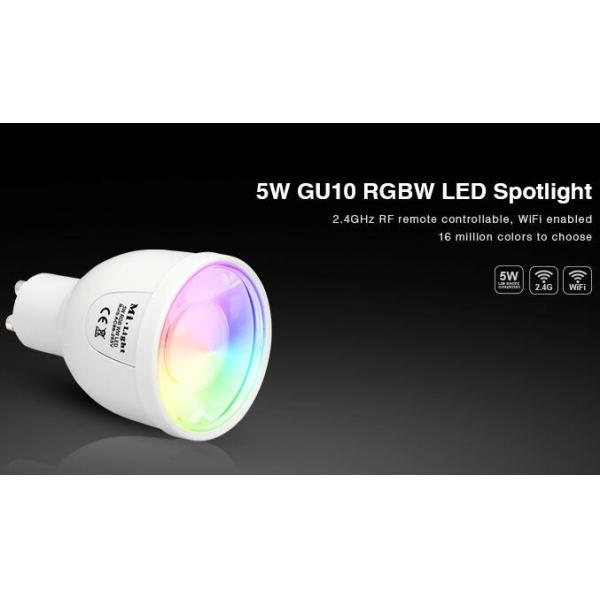 Quality Milight Wifi 5W GU10 RGBW LED Spotlight 2.4G RF remote RGBW All in one GU10 LED Bulb with IOS APP for sale