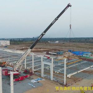 China 20% Roof Pitch Steel Structure Warehouse with Q345B Main Steel and 50 Years Life Span on sale