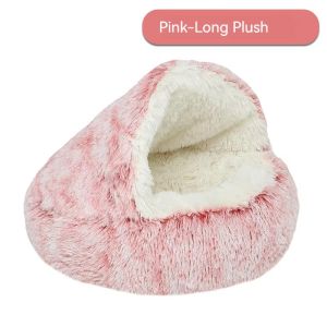 Semi Closed Fluffy Pet Beds Comfortable Soft Fluffy Cat Bed Easy To Clean