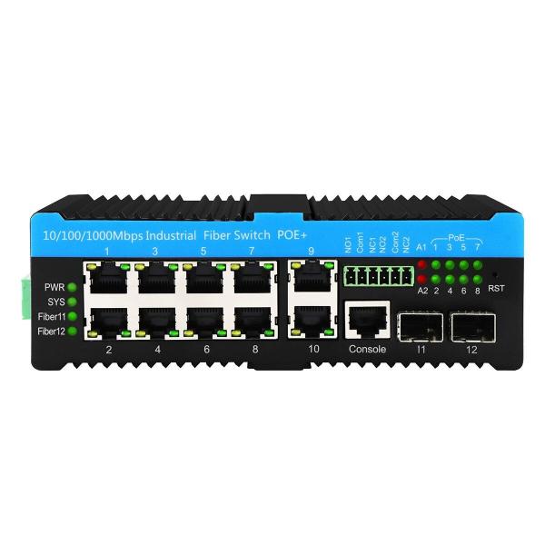 Managed Industrial PoE Switch 90W 2.5G Fiber Gigabit Network Ring ERPS 480W 720W