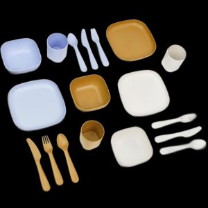 Plastic PLA Biodegradable Disposable Tableware Environmental And Beautiful