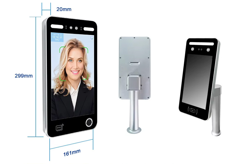 10.1 Inch Touch Screen Biometric Web Api Face Recognition Terminal Access Control System