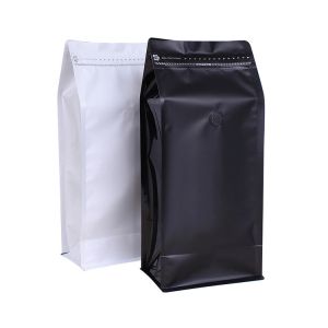 16 Oz 1 Lb Matte Black Wholesale Coffee Bags With Valve Degassing And Side