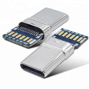 Male USB C Connector 3.1/3.0/2.0 Plain Shell With PCB Male Connector