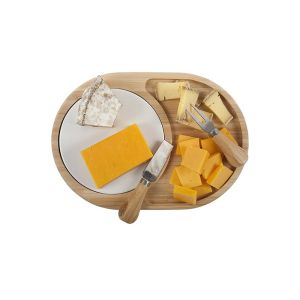 Sustainable Multifunctional Large Bamboo Cutting Board With Containers for