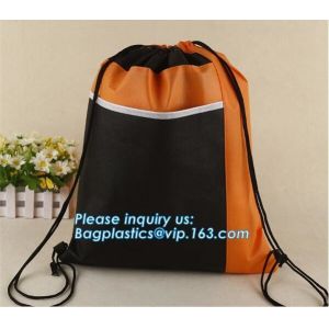 Custom made printed non woven fabric drawstring shoe dust carrier bag with logo