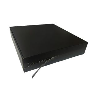 Logo Printed Black Paper Zip Detachable Parcel Shipping Mailer Box Packaging for