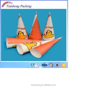 Moisture Proof Wrapping Ice Cream Paper Cone With Coated White Paper