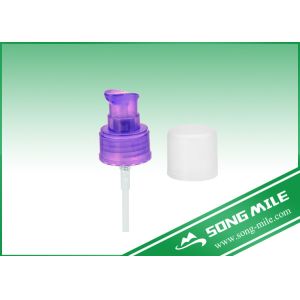 China 24/410 Plastic Purple Cream Pump Dispensers with Cap For Face Care on sale