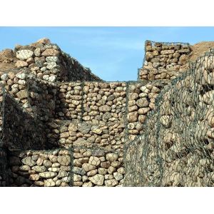 Plastic Coated Stone Cage Wire Mesh / 4.0mm Gabion Welded Wire Mesh