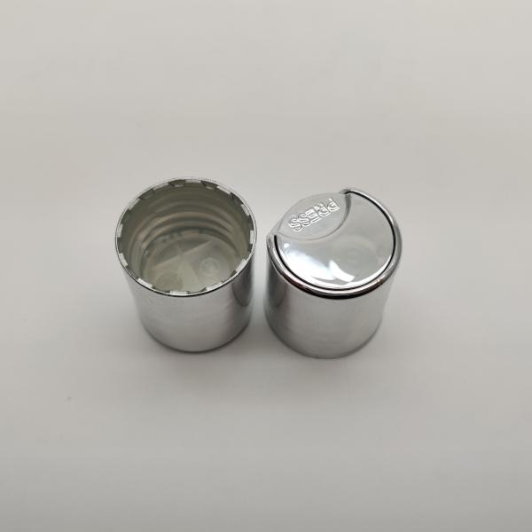 Screw 20mm Plastic Bottles Disc Top Caps Shiny Silver