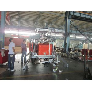 Electronic Controlled Portable Light Towers , Hydraulic Locks Towable Light