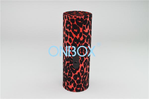 Quality Eco Friendly Luxury Cosmetic Box / Leopard Print PU Tube Case Fashion Handy Cosmetic Gift Box for sale