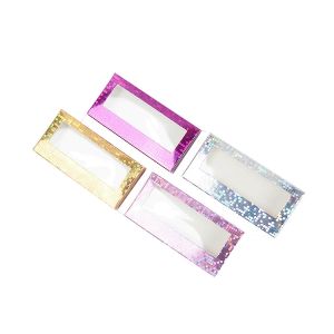 Self Erecting Boxes Customized Die Cut Shiny Empty Paper Lash False Eyelash