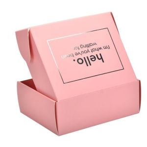 120g Offset SGS EPS Colored Packaging Boxes CDR Custom Logo Printed Pink