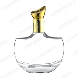 OEM/ODM Accepted Electroplating Clear Glass Bottles for Brandy Whiskey Vodka