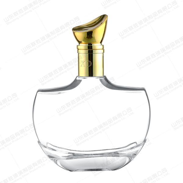 OEM/ODM Accepted Electroplating Clear Glass Bottles for Brandy Whiskey Vodka