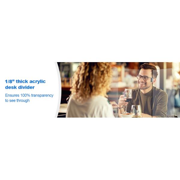 Portable Acrylic Sneeze Guard Shield Divider Perspex Screens Barrier Plastic Shield Counter, Social Distancing