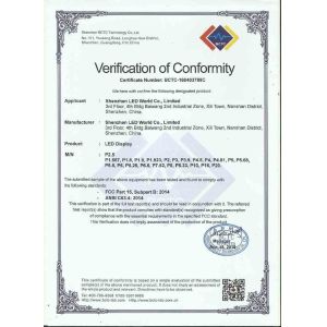 Shenzhen LED World Co.,Ltd Certifications