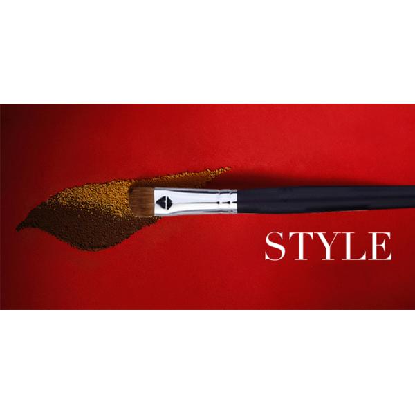 Wood Handle Weasel Hair Eyeshadow Blending Brush With Sliver Aluminum