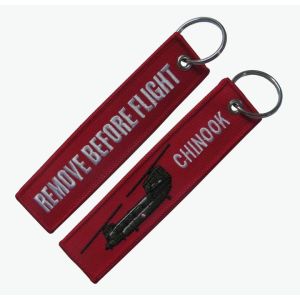 Twill Material Embroidered Keychain Customized Logo With Both Sides