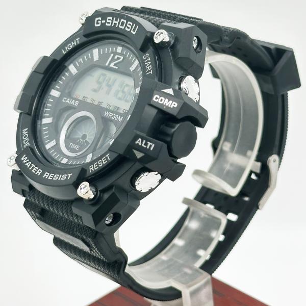 Stainless Steel Case Sport Quartz Light Wrist Watch Round With Digital Display
