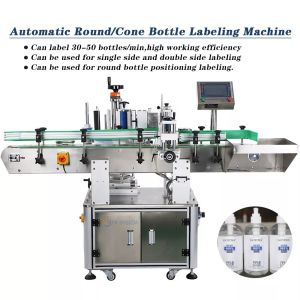 Automatic 220 V/Hz Vitamin Engine Oil Labeling Machine for Slim Gallon 50ml
