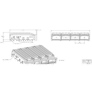 TE 2174754-2 QSFP Cage Ganged (1 x 4) with Heat Sink Connector 14 Gb/s Right