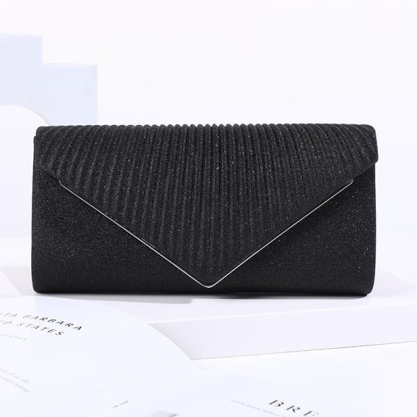 Polyester Magnetic Button Customize Handbag for Dinner Ladies Clutch Shoulder Bag