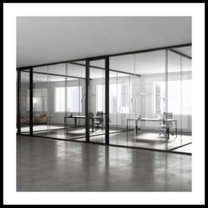 Demountable Clear Glazed Glass Partition Wall For Office 12mm