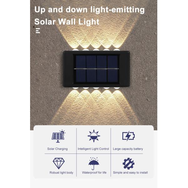 Glowing Waterproof Atmosphere Wall Light 600mah Solar LED Outdoor Decorative Garden