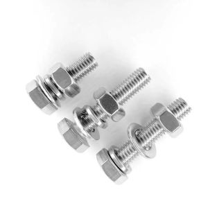 Silver Hex Head Bolts in Plastic Bag Package and with 12mm Thread Length