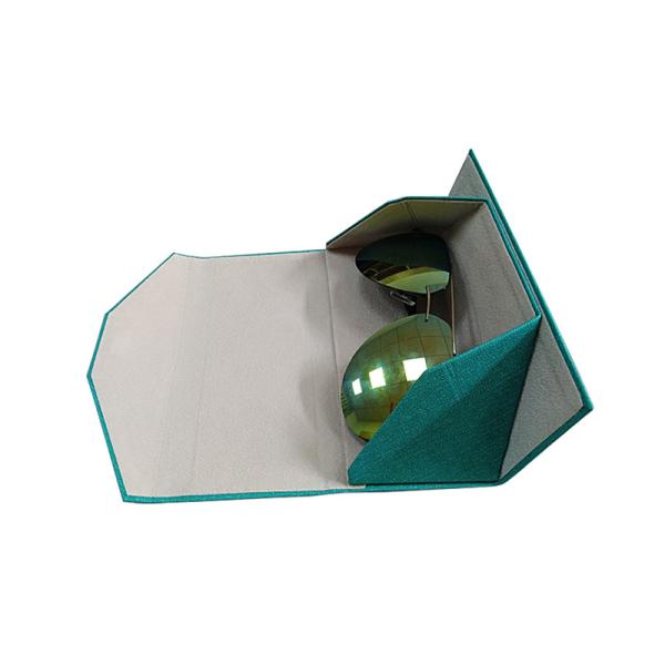 Blue Magnet Closure Folding Triangle Eyeglasses Case Sunglasses Packaging Box