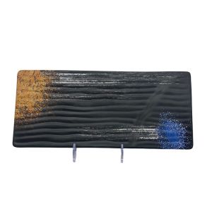 Rectangle Melamine Camping Plates Set Smooth With Galaxy Pattern