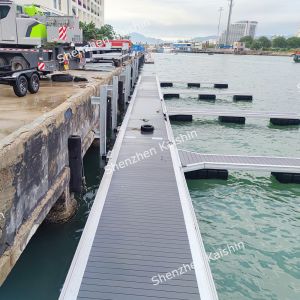 Aluminum Alloy Finger Floating Pontoon Dock Hardwood Decking Floating Pontoon