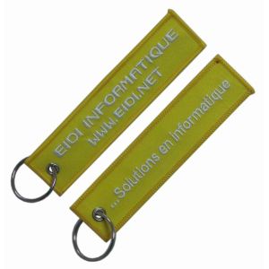 Colorful Embroidered Keychain 125*25MM Dry Cleanable Shrink Proof