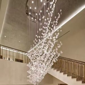 Customized Hotel Lobby Villa Staircase Decoration Modern Ceiling Large Crystal
