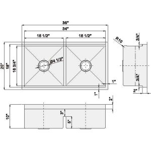 Double Big Bowl Low Divide Sink Fast And Easy Drainage With Pitched Sink