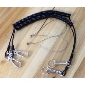 Wholesale Heavy Duty Big Key Hooks with Strong Pulling Retracted Wire Coil Strap Holder Black Cord from china suppliers