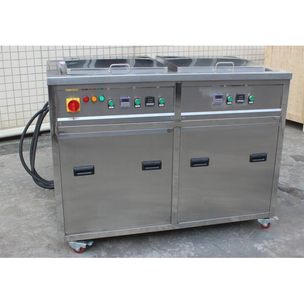 Double Tanks Ultrasonic Cleaning Machine , Auto Ultrasonic Cleaner For Car Parts Degrease