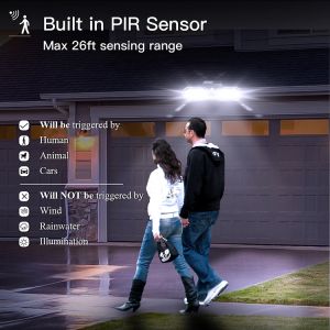 IP65 Waterproof LED Garden Light Outdoor Double Heads Foldable Motion Sensor