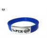 Blue Custom Wrist Bracelets Embossed Silicone Wristbands For Running Sports for sale