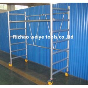 Wholesale Mobile aluminum scaffolding h frame with fiberglass plank , PVC wheels 34.7kg from china suppliers