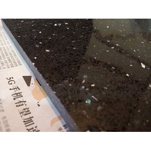 Black Galaxy Artificial Quartz Stone Slabs , Black Galaxy Quartz Countertop