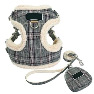 No Pull Escape Proof Breathable Mesh Dog Harness Classic Plaid Back Openable Fit