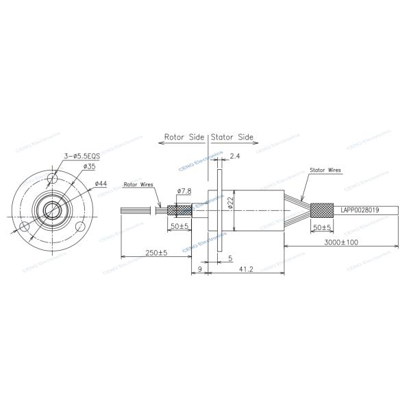 24 Circuits 2A Small Slip Ring Capsule with Engineering Plastic Material For Robot